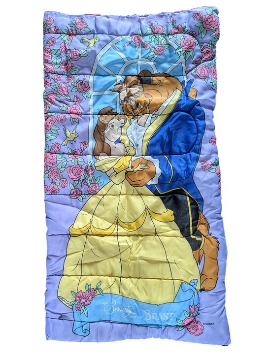 Disney Other - Vintage 90s Disney Beauty and the Beast Kids Sleeping Bag Retro Belle Princess